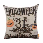 LINKWELL 18x18 дюймов наволочка Мешковина наволочка Ретро счастливые украшения для Хеллоуина, тыква 31 октября сезонный Декор для дома