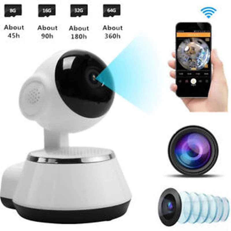 Беспроводная IP камера видеонаблюдения 720P HD WiFi с панорамированием и наклоном
