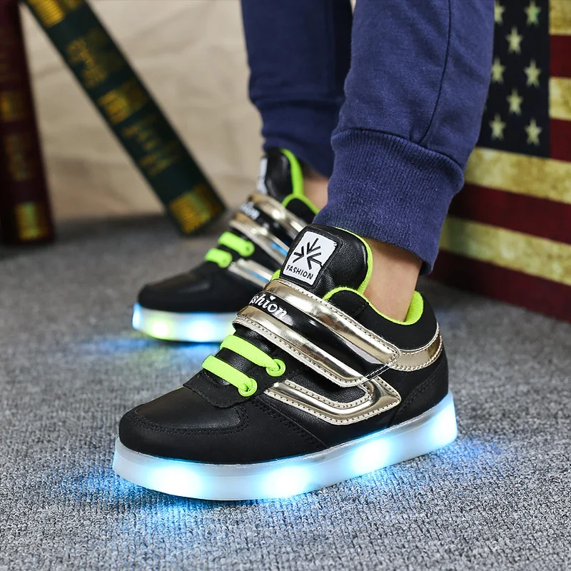 2018 New Children Shoes Light Led luminous Boys Girls USB Charging Sport Casual Kids Glowing Sneakers usb | Детская одежда и обувь