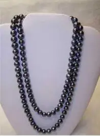 

Charming 8-9mm black tahitian pearl necklace 54" Free shipping