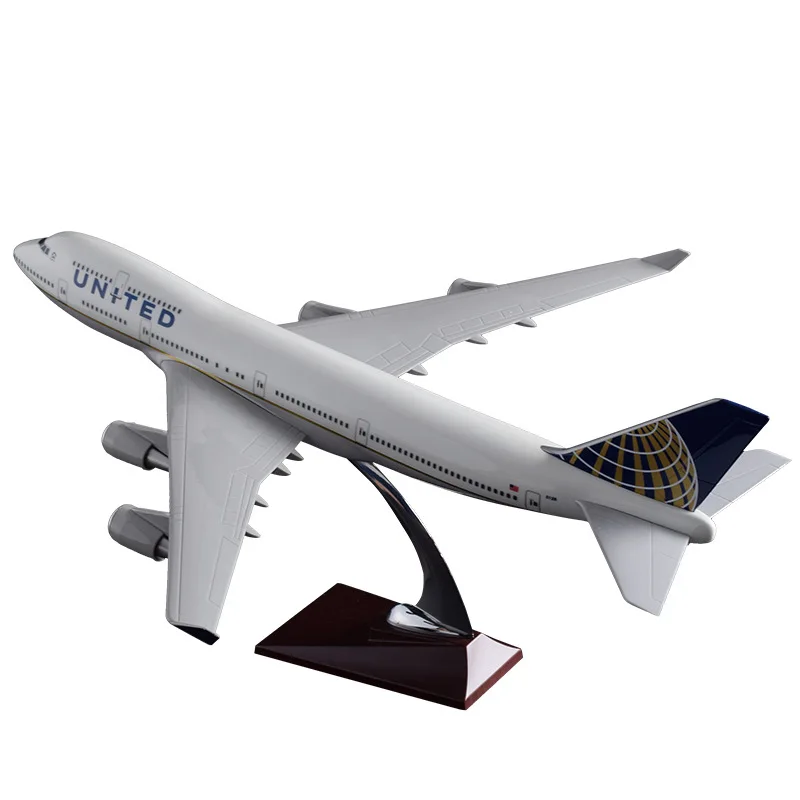 Модель самолета из смолы 47 см модель Боинг 747 United Airlines США B747 аэробуса Коллекция