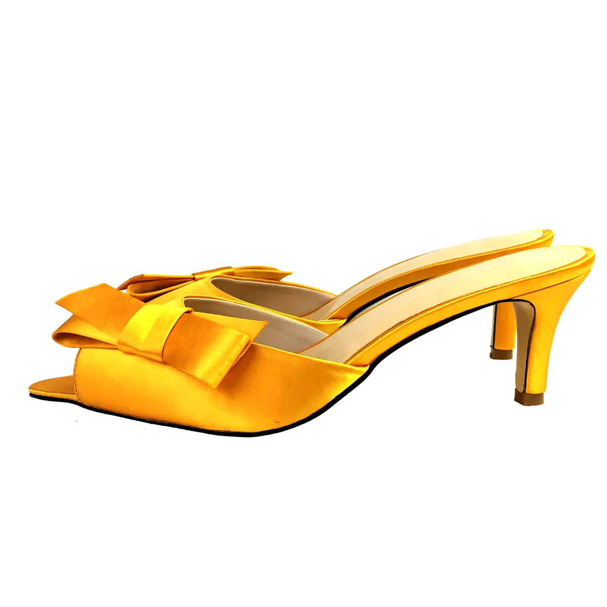 Aiyoway/босоножки без задника на среднем каблуке с бантом босоножки цвет золотой