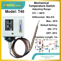0 to 40 mechanical temperature switch for control water pump of water chiller and connecting 1kw single phase motor directly
