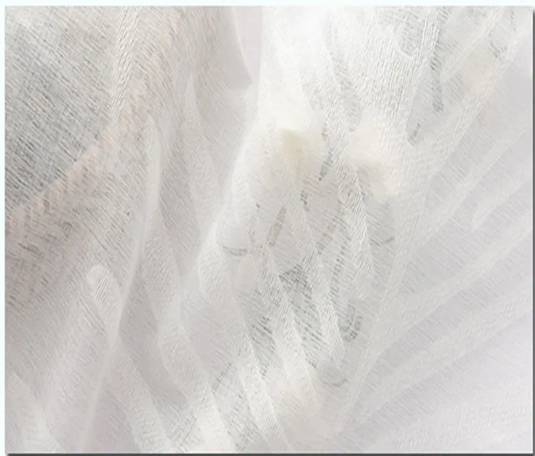 Leaves Jacquard White Dolly Tulle Curtain For Bedroom Modern Window Living Room | Дом и сад