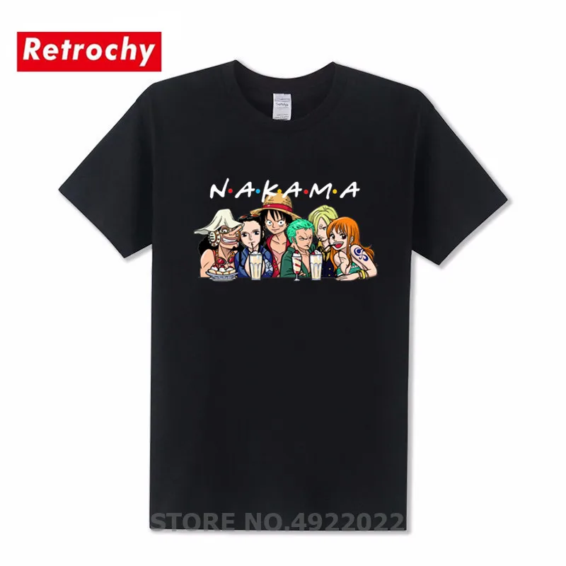 Япония стиль NAKAMA один кусок футболка новый дизайн пиратский король Луффи