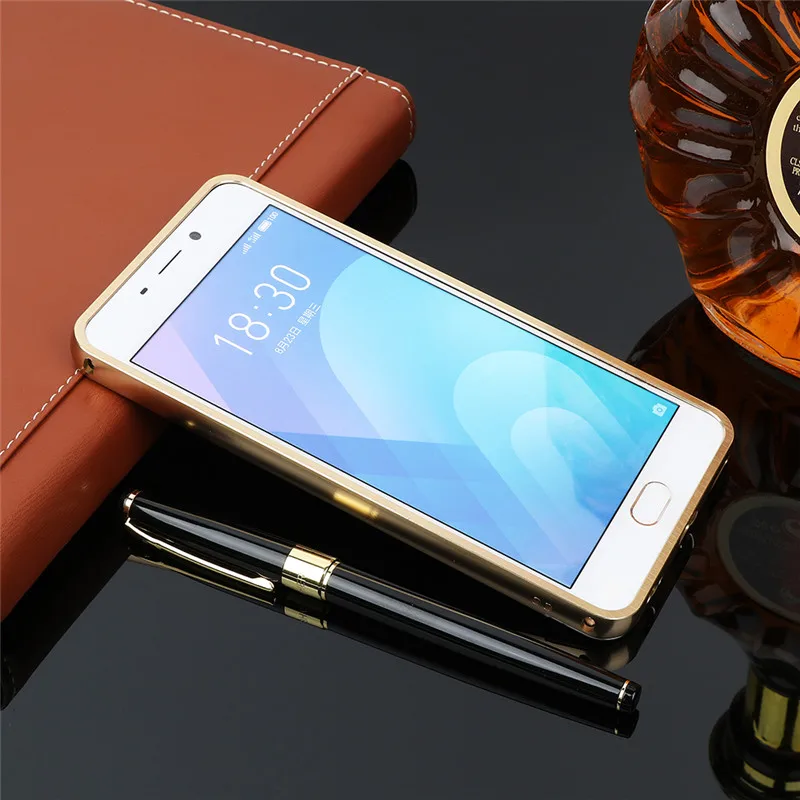 Чехол для Meizu M6 Note M6Note металлическая оправа с зеркальной задней крышкой жесткий