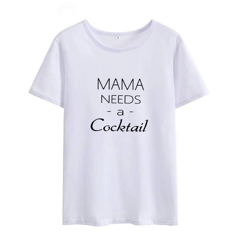MAMA NEEDS Коктейльная летняя футболка с коротким рукавом и круглым вырезом