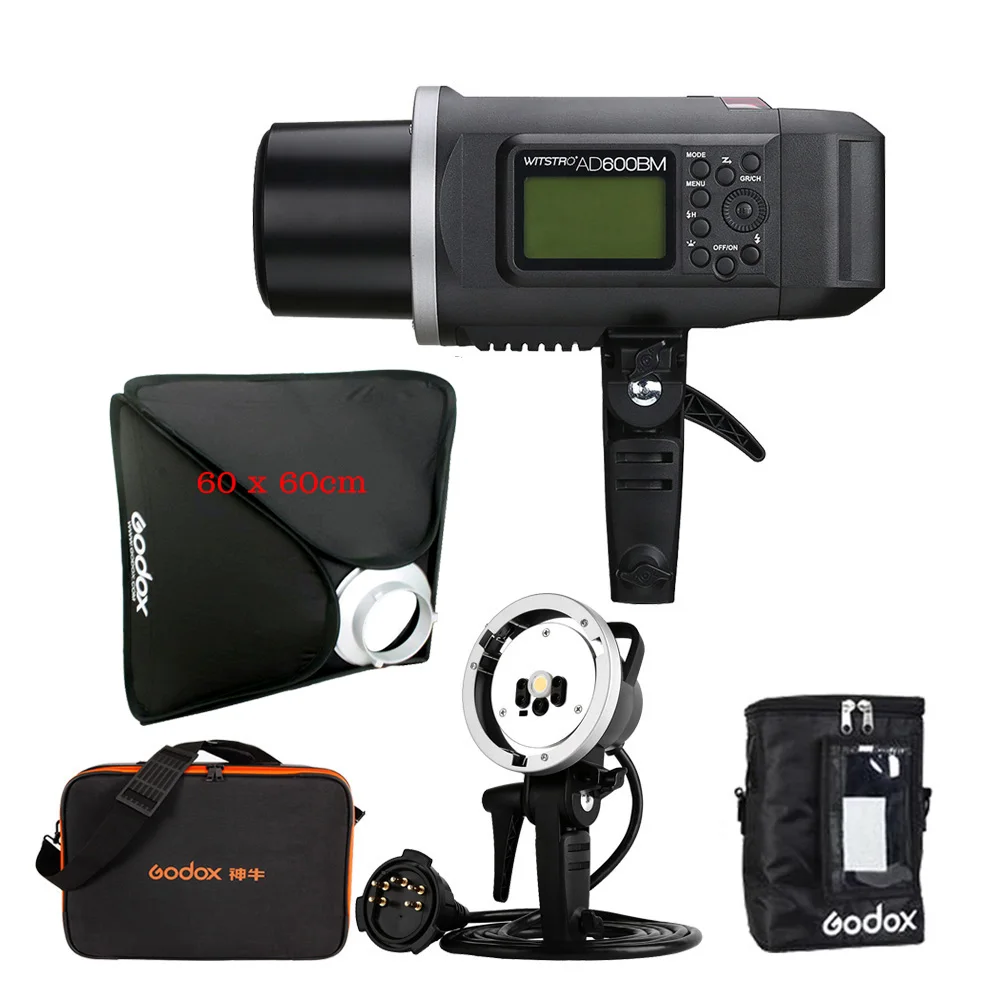 Godox 2 4G AD600BM ручной Камера синхроконтакта разъем для внешней вспышки типа 60*60