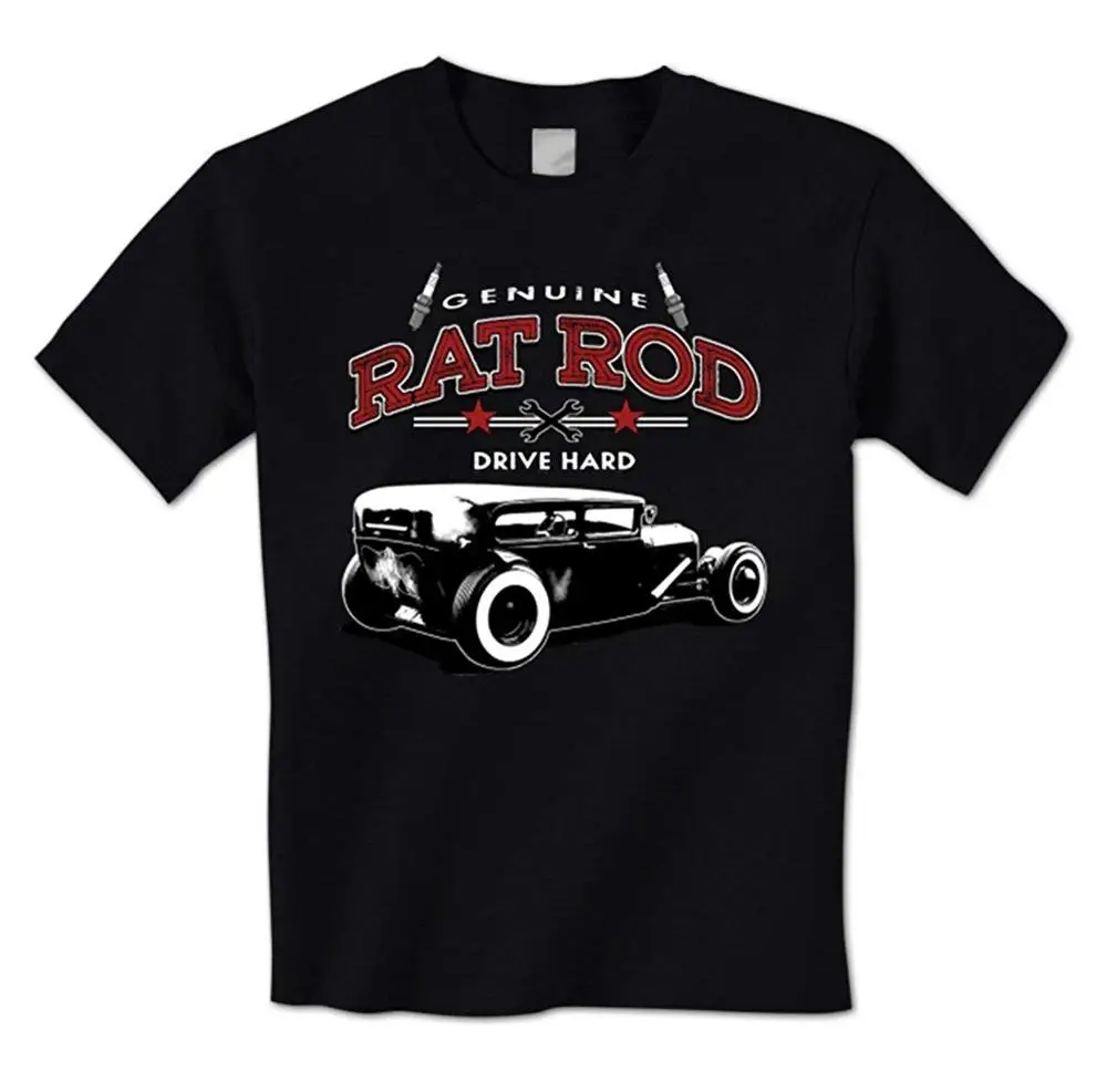 

Genuine Rat Rod Drive Hard Classic Vintage Hot Rod Mens Fashion 3D T Shirt Hot 2019 Man Clothes Casual Male Tees