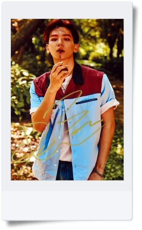 Подписанный KPOP EXO Baek Hyun фото с автографом THE WAR 6 дюймов Бесплатная доставка 072017 |