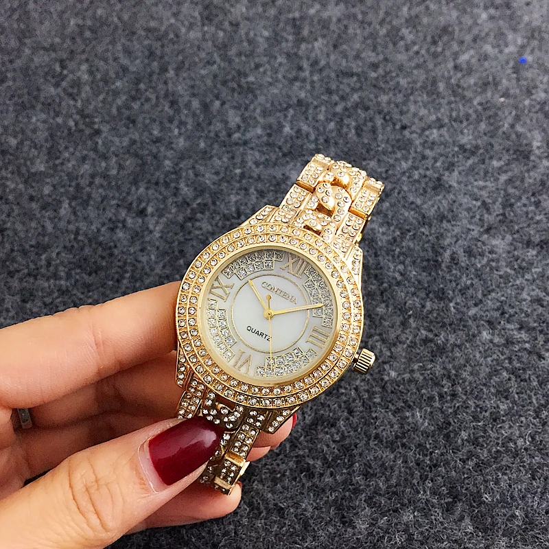 Женские часы с браслетом блестящие стразы