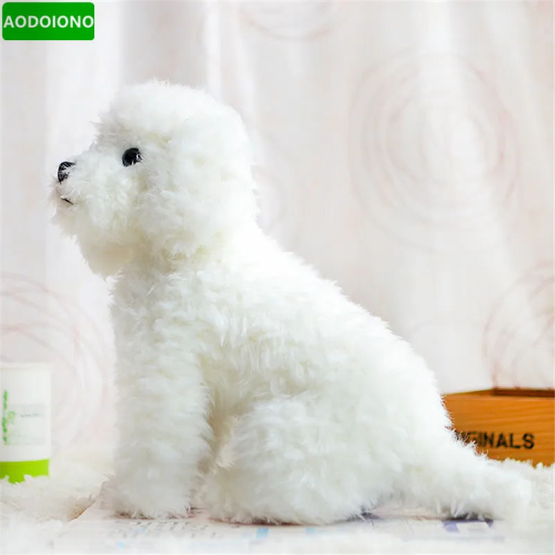 Милый щенок Куклы белый плюшевый собака моделирование сидеть чучело Животные