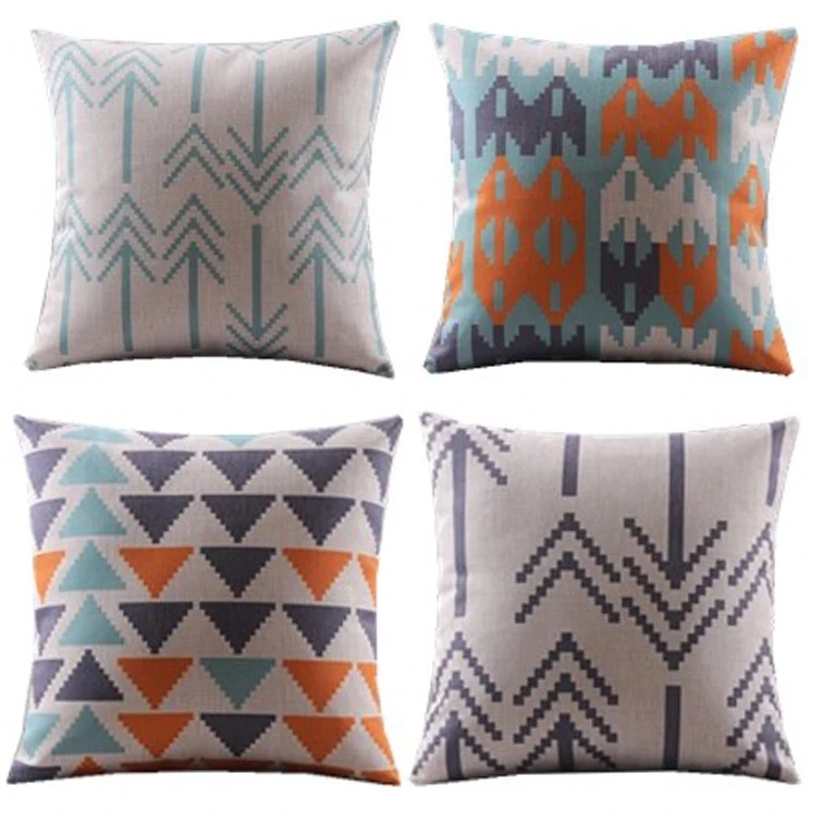 4 шт./Новый дизайн/Синий Оранжевый/треугольники шеврон зигзаг декоративная