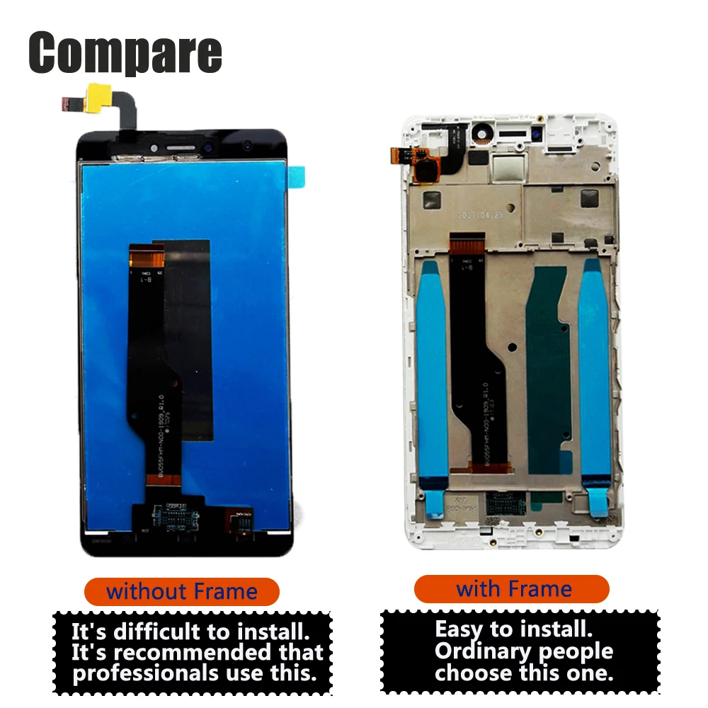 

New Sensor For Xiaomi Redmi Note 4X LCD Display Touch Panel Screen Digitizer Assembly with Frame
