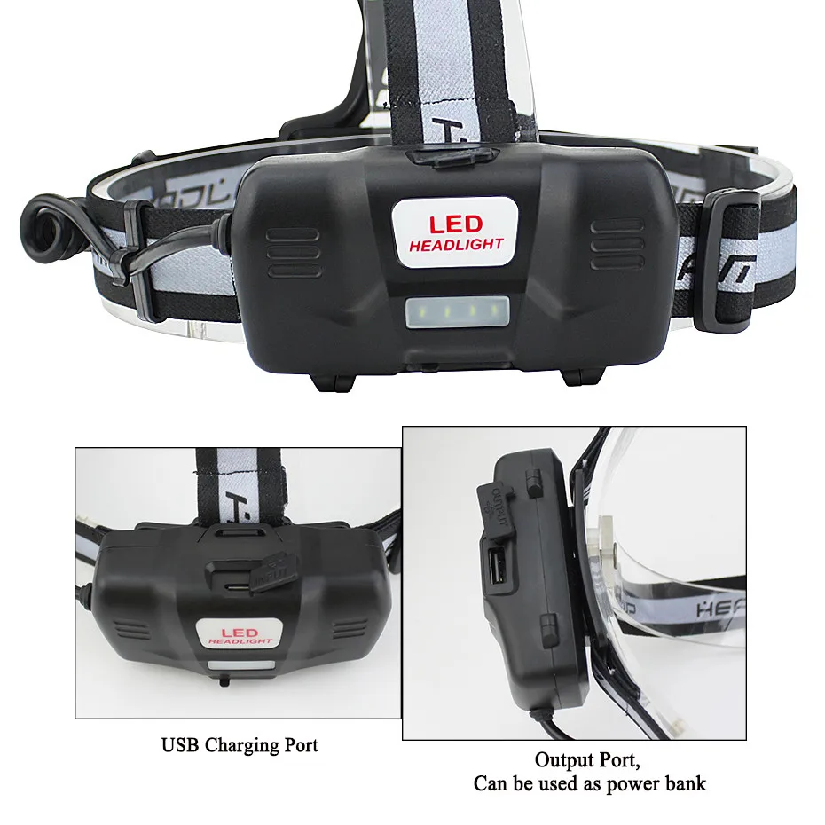 Светодиодный налобный фонарь высокой мощности аккумуляторный 7 * T6 + 2 XPE уличный