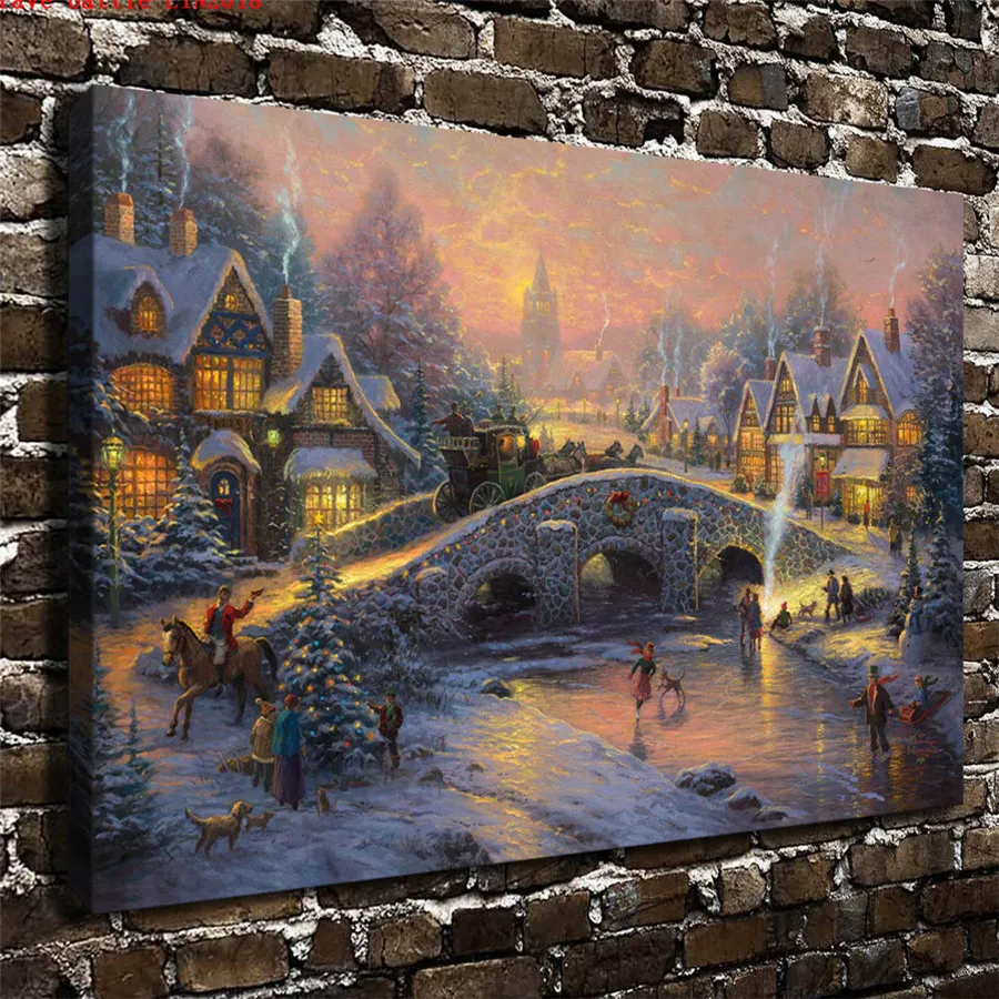 Томас Кинкейд дух Рождества холст для живописи принт Гостиная домашний декор