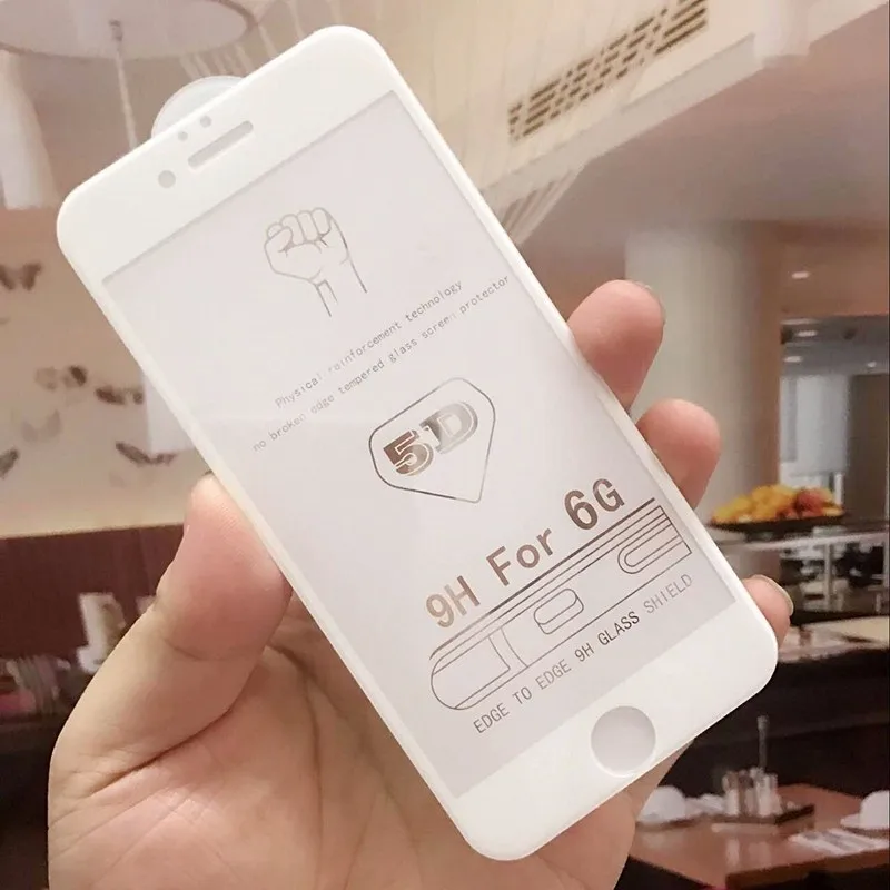 Защитное стекло для iPhone 6 6s 7 8 plus Plus закаленное 5D с полным покрытием|Защитные