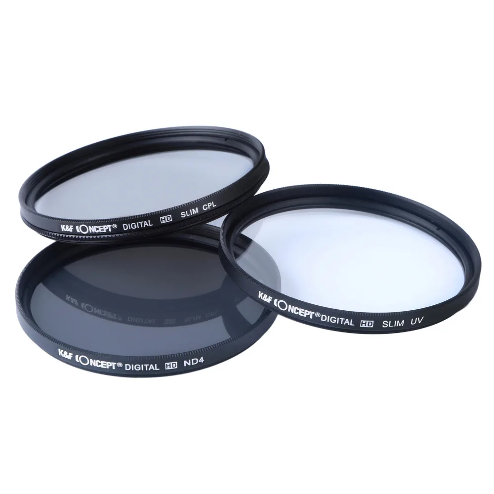 Комплект фильтров для объектива K & F CONCEPT 58 мм UV CPL ND4 бленда Canon EOS 1100D 60D 70D 600D 650D 700D