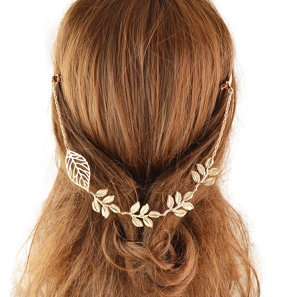 Wedding Hair Accessories Gold Color Leaf Pattern Hairbands Jewelry Fashion Women Hairwear|fashion hair jewelry|hair jewelryjewelry |
