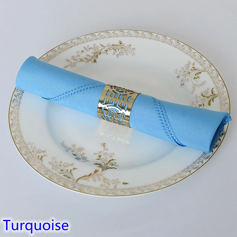 Салфетка бирюзового цвета однотонная блестящая для свадебного отеля защита от