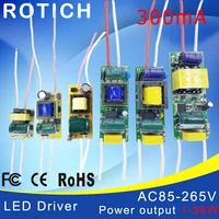 1 3w4 7w8 12w15 18w20 24w25 36w led driver power supply built in constant current lighting 85 265v output 300ma transformer