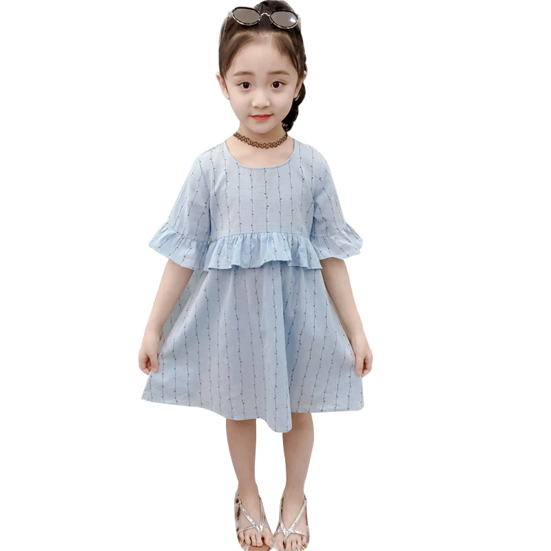 Summer girls Dress Baby Girls Clothes Fashion Floral Pattern Short Sleeve Kids Toddler Pageant Sundress | Детская одежда и обувь
