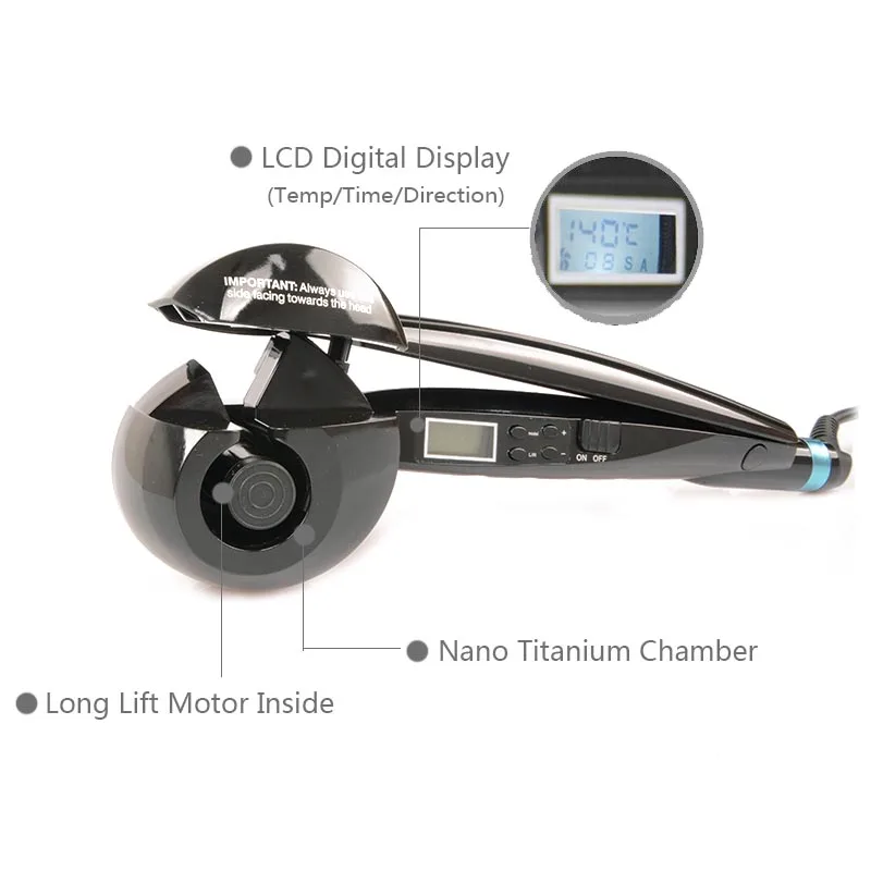 ЖК дисплей Экран Автоматические щипцы для завивки волос уход за волосами детей