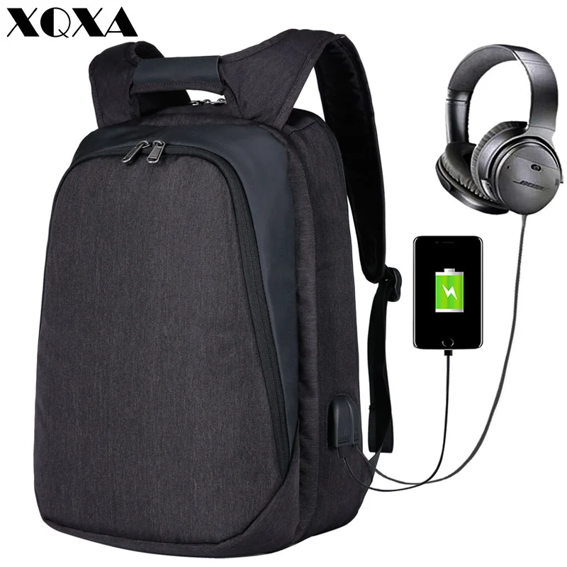 XQXA, 17 дюймов, рюкзак для ноутбука, usb зарядка, рюкзак для мужчин, бизнес, путешествия, рюкзак, сменный, для колледжа, школьная сумка, мужская, Mochila