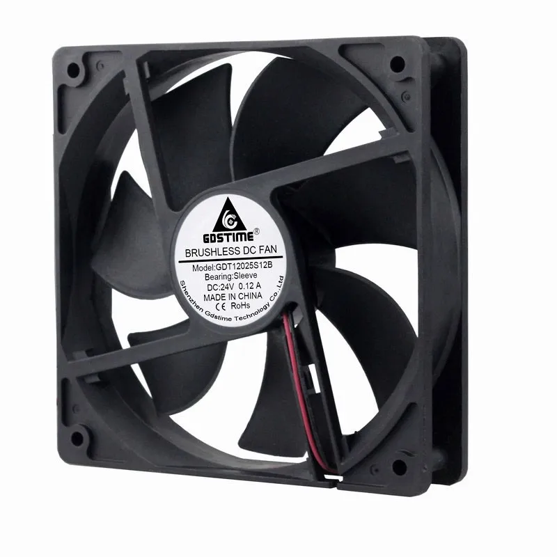 5 шт. Gdstime DC 24V 2Pin дюймов 120 мм 12 см бесщеточная промышленная техника Equitment осевой