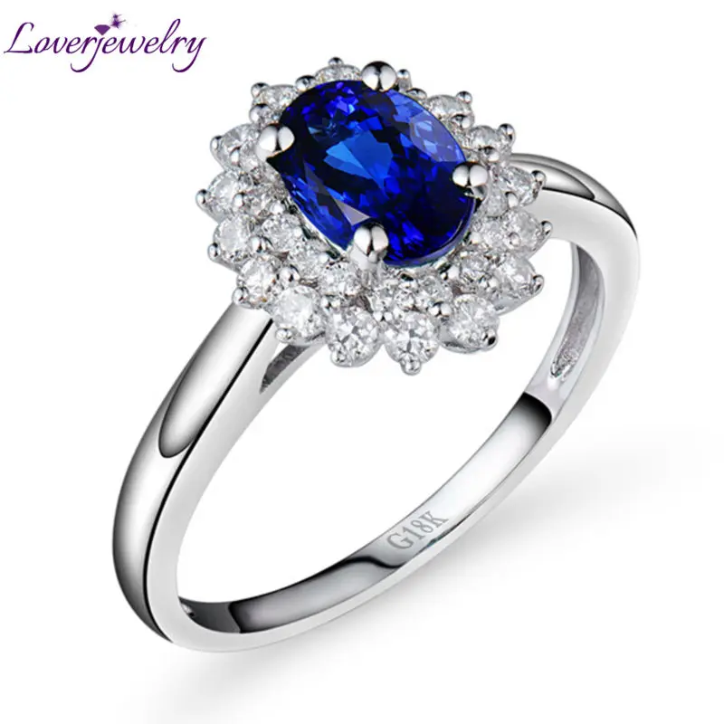 Женское Обручальное Кольцо LOVERJEWELRY элегантное овальное кольцо из танзанита 18