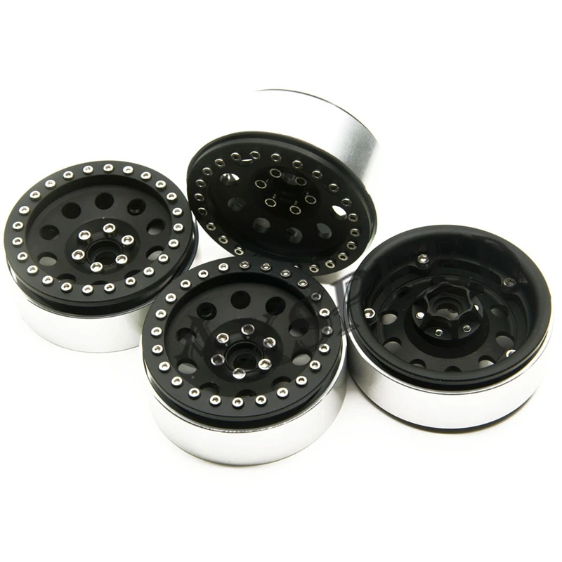 

AXSPEED 4Pcs Axial Wraith Alloy 2.2 8 spoke Beadlock Wheels Rims Black F 1/10 Crawler Car 2.2inch Wheels
