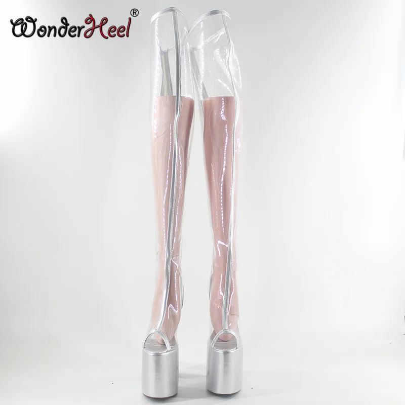 Wonderheel высокие ботинки на очень высоком каблуке 20 см с открытым носком