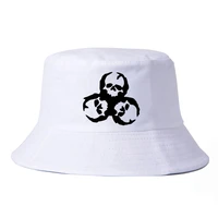 zombie skull biohazard outbreak walking team bucket hats unisex hunting fishing outdoor cap mens womens summer sun hat