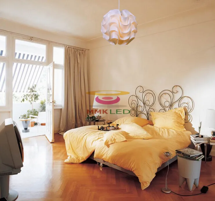 

Free shipping New pp lamp art wave ball pendant light + E27 bulbs holder + base + wire AC110-240V 18cm diameter