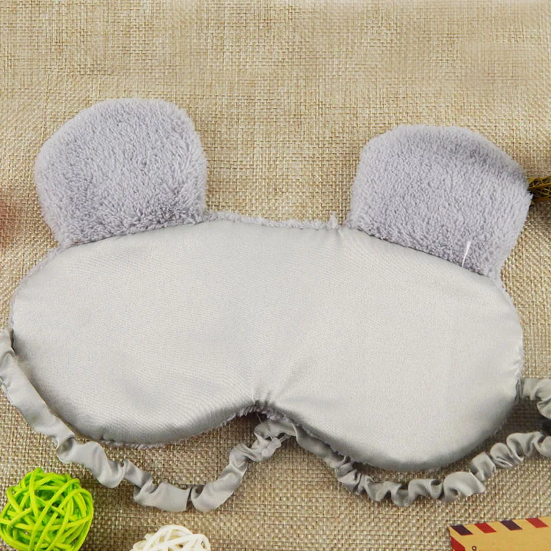 Cucommax маска для сна с мышкой плюшевая рисунком из мультфильма черная повязка на