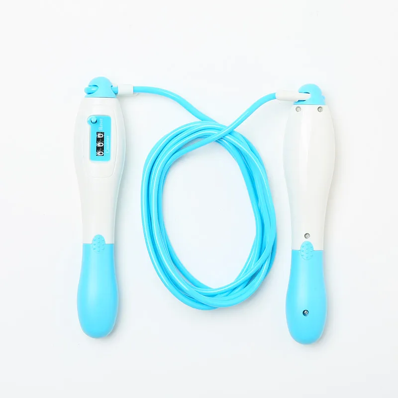 Adjustable Jump Ropes with Counter Sports Fitness Slim Speed Counting Skip Rope Sponge Handle Skipping Wire Fitnesss Equipment - Цвет: Синий