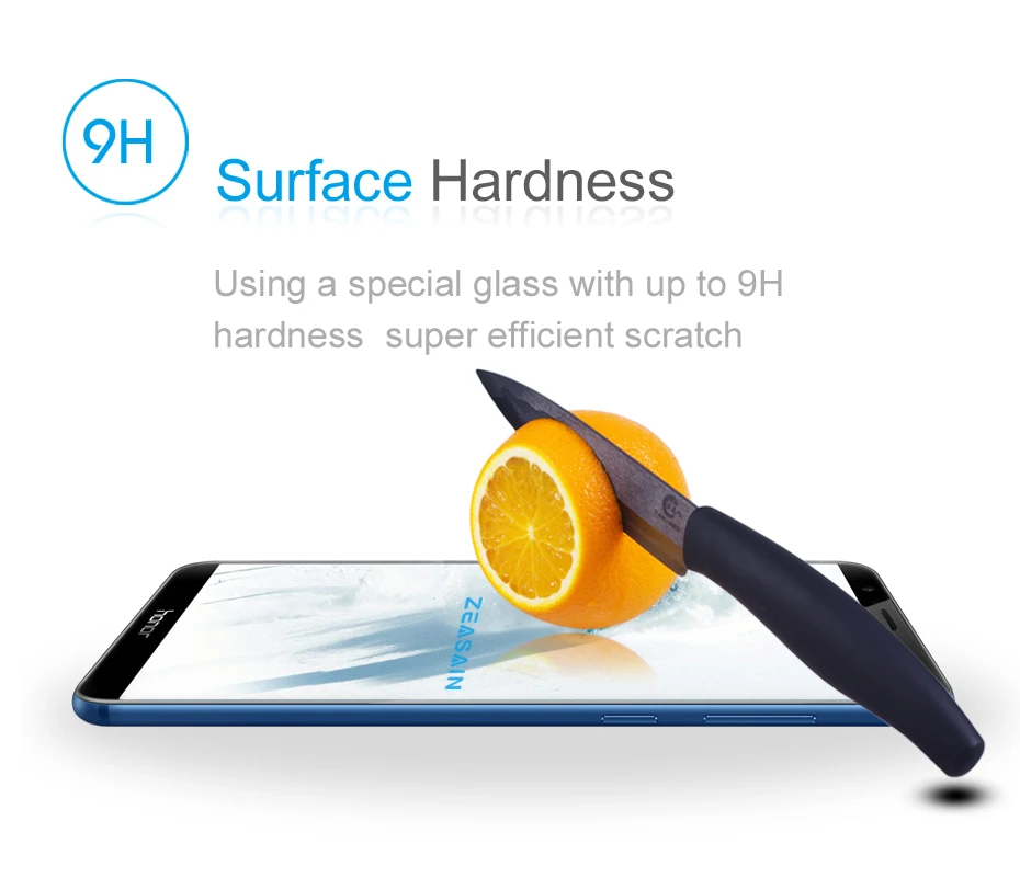 Защитное стекло ZEASAIN закаленное 2.5D с полным покрытием для Huawei Honor 7X 7X9H|glass for