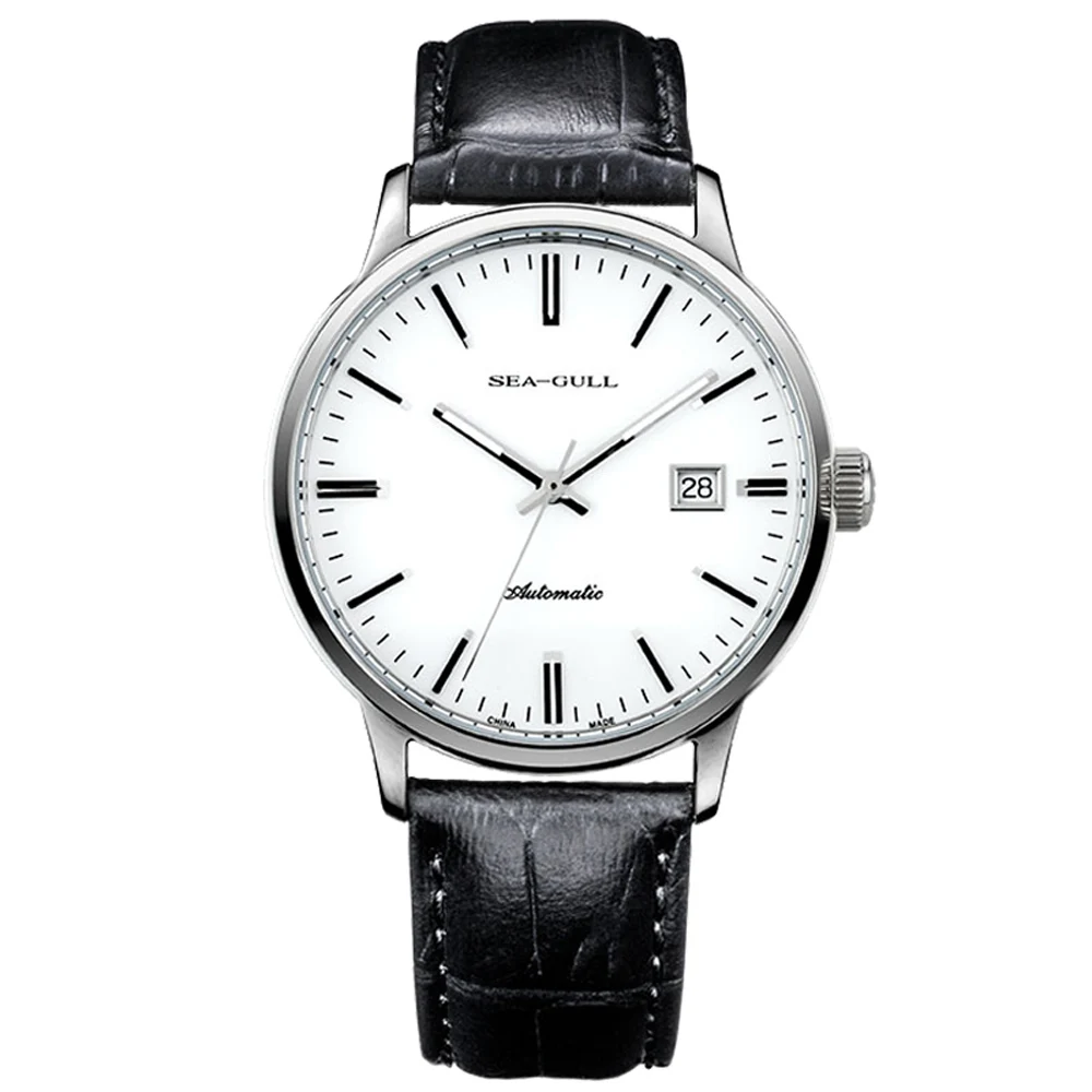 Мужские часы Seagull с ремешком из натуральной кожи ST2130 Move men t 3 Hands автоматические