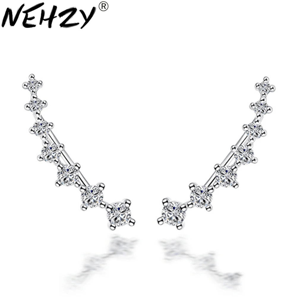 Женские серебряные серьги гвоздики с фианитом|silver stud earrings|brand earringsfashion earrings |