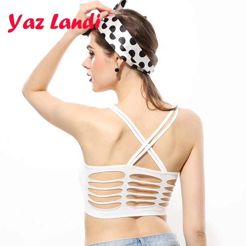 2017 Для женщин Топы корректирующие Bralet Растениеводство Топ Бюстье выдалбливают