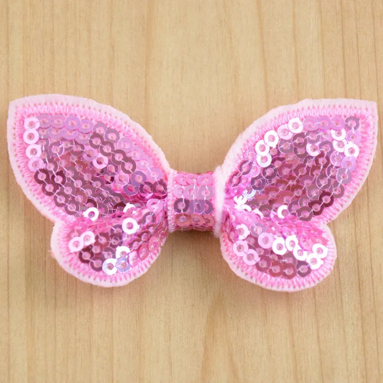 20 шт 2 дюймовые вышитые бантики для волос с блестками без зажимов Аксессуары