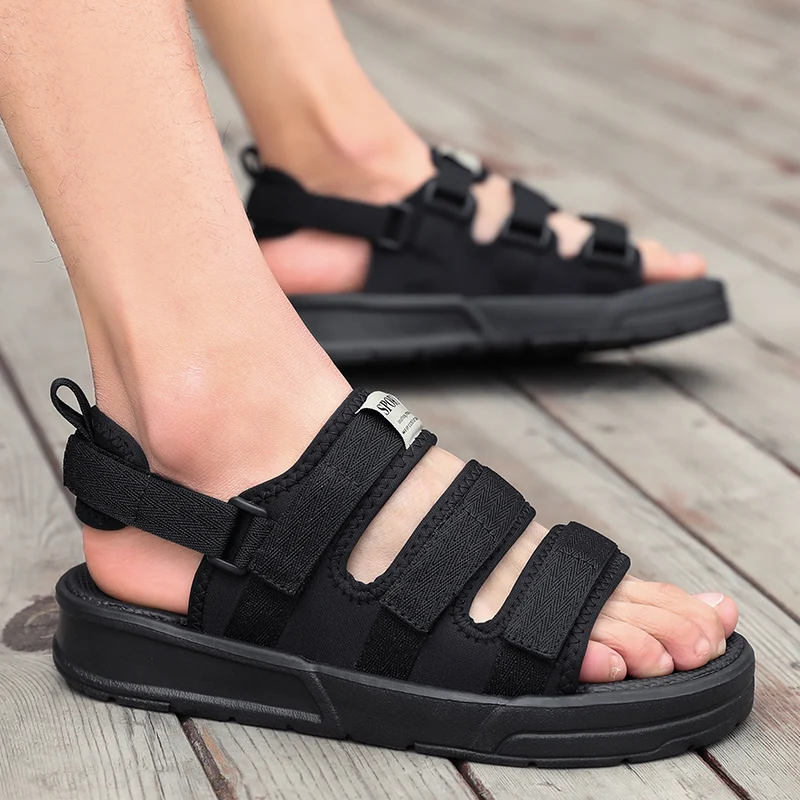 Fashion Men Sandals Black Mens Summer Light Casual Beach Slippers Luxury Male Shoes Designers | Обувь