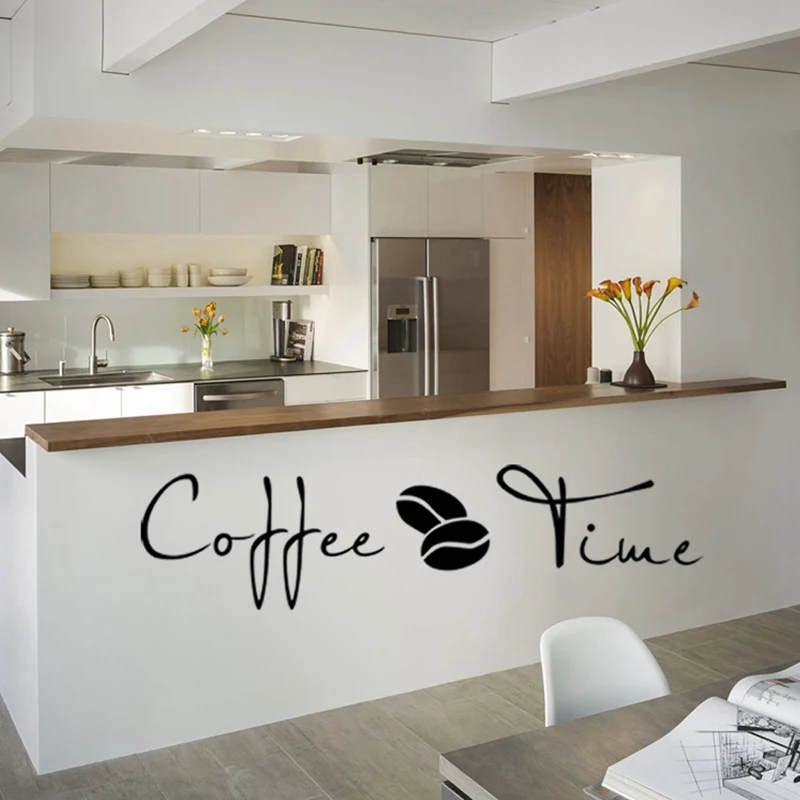 IHOMEE кофейное время наклейки на стену для кофейни художественная Наклейка Кухня Бар украшение дома Прямая поставка