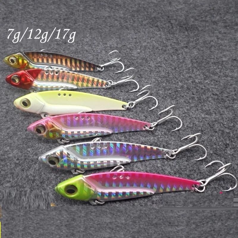 

17g 7g 12g New Arrival 7 Colour Luminous Metal VIB Fishing Lure Fishing Tackle Crankbait Vibration Spoon Spinner Sinking Bait