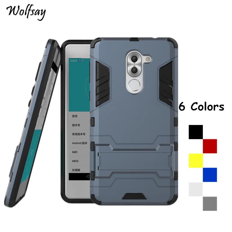 Wolfsay For Cover Huawei GR5 2017 Case Honor 6X Shockproof Robot Armor Phone 9X Pro Coque | Мобильные телефоны и