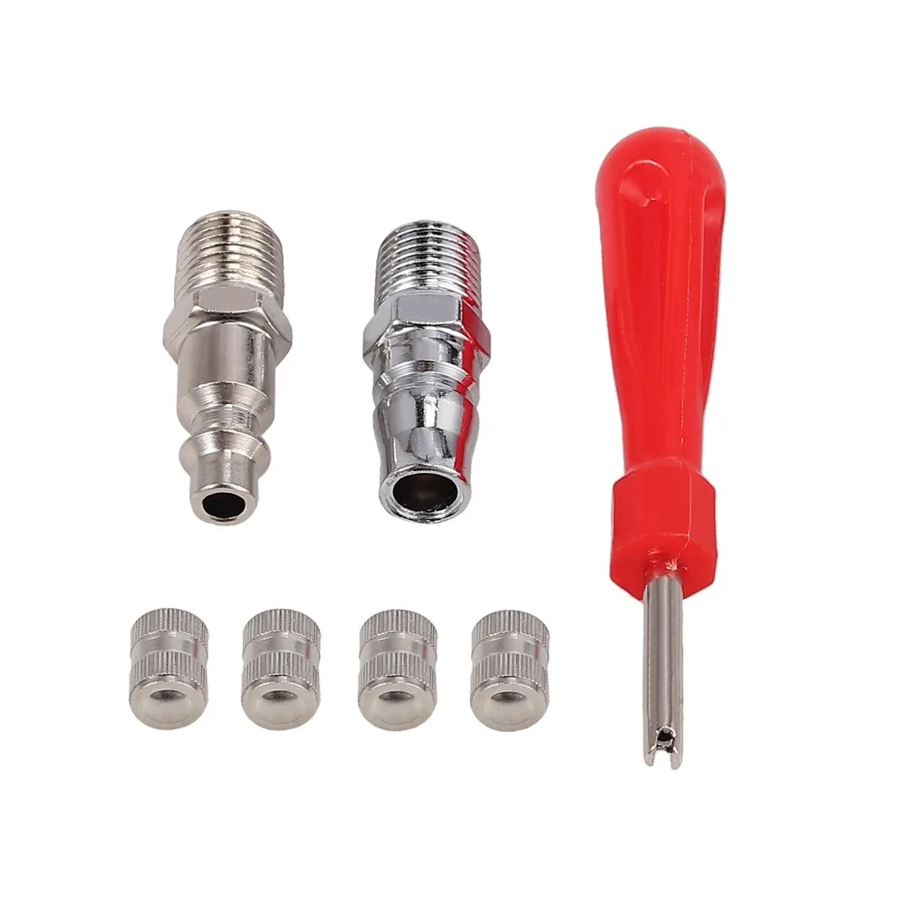 Neoteck 0-200PSI шиномонтажный Манометр с 4 колпачки клапана для шин резиновый шланг давления США ЕС NPT стальной фитинг шин давление Guage