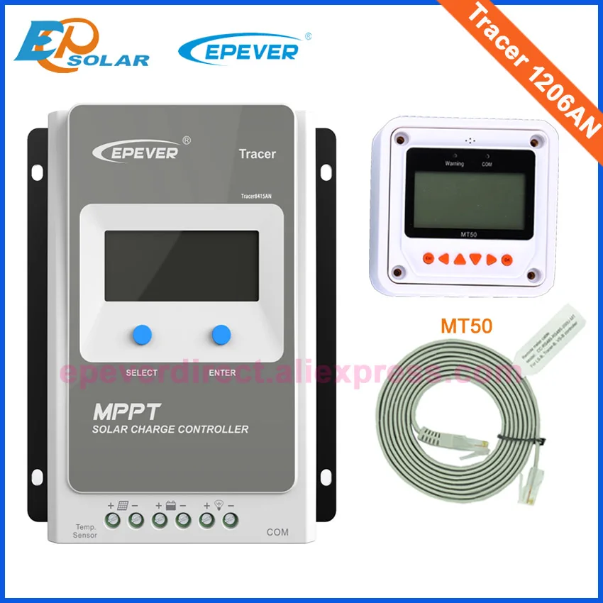 

12V 10A solar controller MPPT Tracer1206AN Max PV input 60V EPEVER high efficiency Battery Charger auto work lcd display