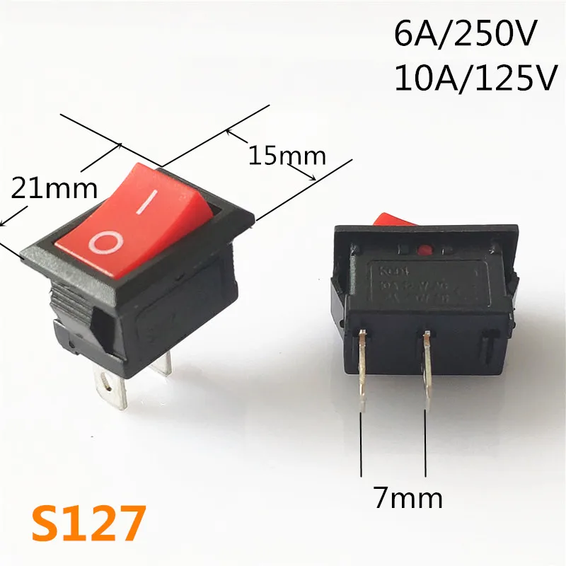S127 SPST KCD1 2PIN 3PIN вкл/выкл круглая/квадратная лодка кулисный переключатель DC AC 6A/250V Автомобильная приборная панель пластиковый переключатель дропшиппинг - Цвет: S127
