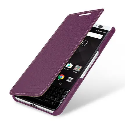 Фиолетовый Чехол из натуральной кожи для Blackberry KEY2, флип-чехол для телефона, чехол для Blackberry KEY 2, чехол для Blackberry KEYone - Цвет: Фиолетовый