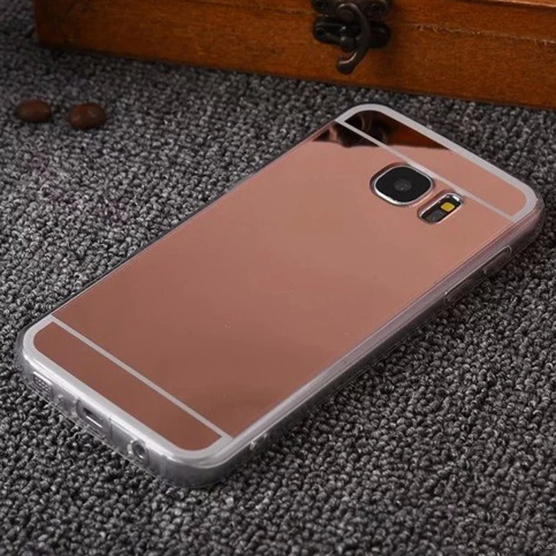 Зеркальный чехол Sunjolly золотой Мягкий из ТПУ для Samsung Galaxy J3 J5 J7 A3 A5 A7 2016 2017 J310 J510 J710